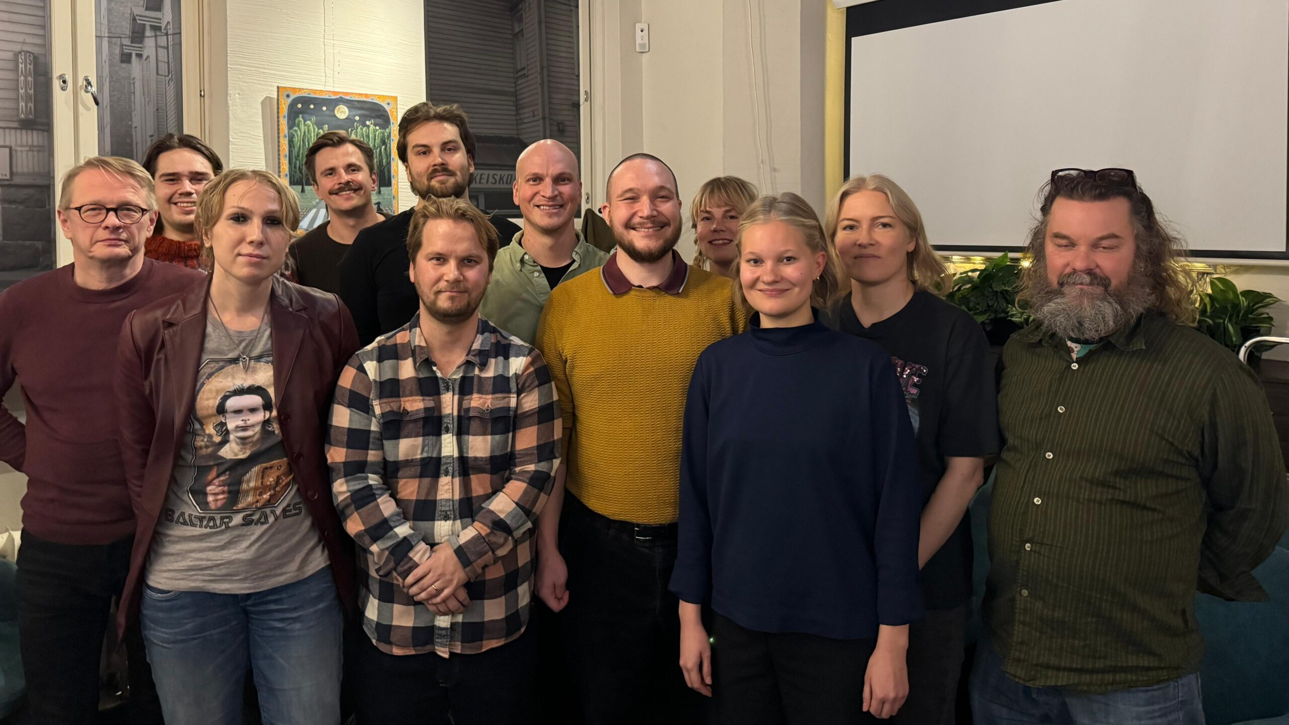 Kallion vasemmiston hallitus vuodelle 2026 kokoontuneena ravintola Oivan kabinetissa.